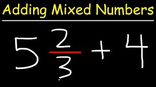 Adding Mixed Numbers With Whole Numbers [upl. by Ardnnaed]