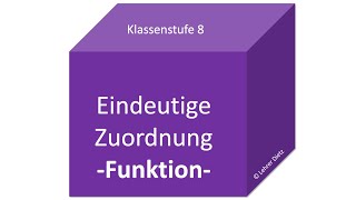 Eindeutige Zuordnung Funktion [upl. by Redlac357]