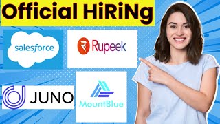 Salesforce  JUNO Mountblue Rupeek hiring FreshersBatch20172023Off campus Hiring [upl. by Pentha515]