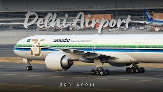 Delhi Airport Plane Spotting  Saudia Retro Livery Special  Evening International Arrivals Takeoff [upl. by Treblig]