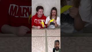 Fake banana vs real banana eating challenge challenge hmelkofm banana funny shorts [upl. by Assi]