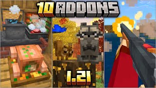 TOP 10 ADDONS PARA MINECRAFT PE 121 Bedrock [upl. by Sidalg]