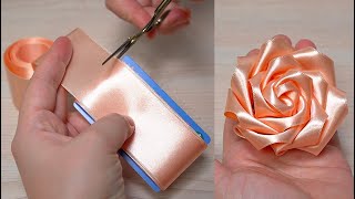 Super Easy Flower Making Ideas with Card  how to make a ribbon flower 35 [upl. by Enilrahc]