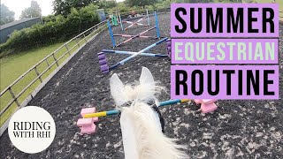 HORSE MORNING ROUTINE  Tack Up and Ride With Me  SUMMER 2020  UK Equestrian YouTuber [upl. by Htiel24]