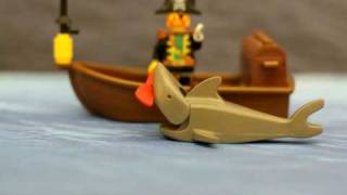 Pirate vs Shark Lego Pirates Stop Motion Animation [upl. by Arraes954]