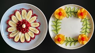 2 Beautiful Fruits Decoration Gaye Holud’s Fruit Decoration Easy Fruit Art Fruit carving Garnish [upl. by Niall956]