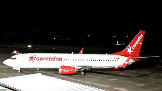 Plane Spotting Close Up Corendon Boeing 737 Landing amp Takeoff at Friedrichshafen Bodensee Airport [upl. by Ardelia]