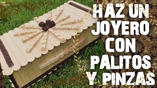 DIY MANUALIDADES como hacer un JOYERO de madera para regalar con PALITOS facil paso a paso [upl. by Marola]