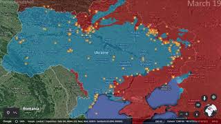 RussoUkrainian War 20th of March Mapped using Google Earth [upl. by Kitty]