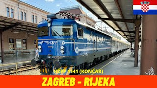 Cab Ride Zagreb  Rijeka Zagreb–Rijeka Railway  M202 Croatia train drivers view 4K [upl. by Esil711]