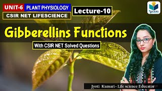 GIBBERELLIN FUNCTIONS PHYTOHORMONES PART10 CSIR NETPLANT BIOLOGY [upl. by Niawat]