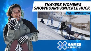 Thayers Women’s Snowboard Knuckle Huck FULL COMPETITION  X Games Aspen 2024 [upl. by Aivart]