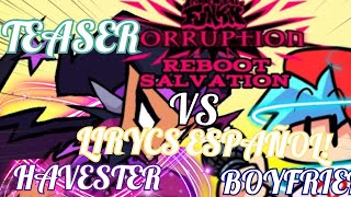 FNF CORRUPTION REBOOT SALVATION HAVESTER VS BF LIRYCS ESPAÑOLADELANTO [upl. by Suiravad]