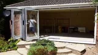 Schüco  Schueco  5 pane Aluminium bifold door all folding to one side [upl. by Ameerahs]