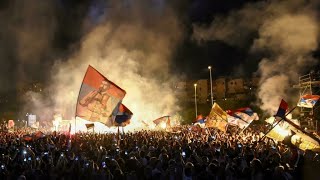 Montenegro police clash with protestors as ethnic tensions flare over Serbian church ceremony [upl. by Boor]