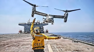 MV22 Osprey Deck Landing Qualifications [upl. by Alvy]