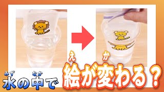 水中で絵が変わる？光のしくみを使った不思議な実験【おもしろ実験】 [upl. by Suirtemid772]