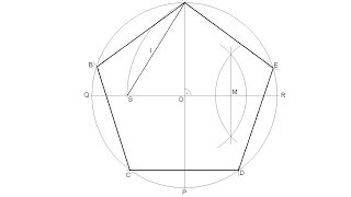 Pentágono regular inscrito en una circunferencia [upl. by Enner]