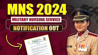 Military Nursing Service MNS 2024 Online Form Notification  Important Dates Eligibility Exam [upl. by Falo]