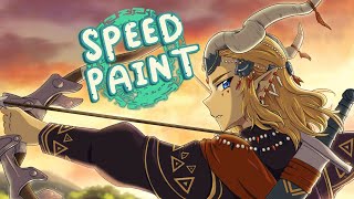 Ember Armor Link 🛡️TotK【speedpaint】 [upl. by Eifos]