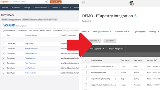 Demo eTapestry MailChimp Integration [upl. by Aer602]