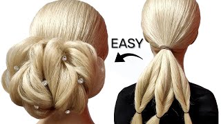 Easy chignon hairstyle  quick low chignon [upl. by Gregorio961]