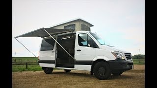 Atlas  The Family Camper Full Video Tour Titan Custom Sprinter Pop Top [upl. by Nalloh]