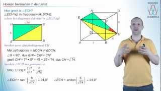 Goniometrie  hoeken berekenen in de ruimte  WiskundeAcademie [upl. by Chadwick]