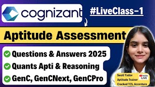 Cognizant Aptitude Questions amp Answers Previous Year Questions Cognizant Aptitude Assessment 2025 [upl. by Saidnac451]