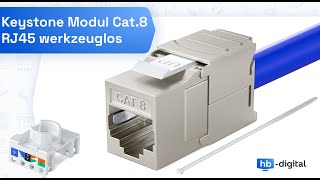 Installation Keystone Modul Cat8 Connector Premium MontageAnleitung Übersicht hbdigital 5858 [upl. by Auos]