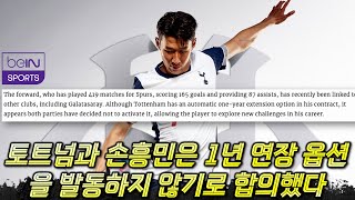 긴급진단 손흥민 토트넘 1년 연장 옵션 발동하지 않는다 비인스포츠 독점 보도 이적설 분석 [upl. by Kiele]