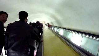 Escalator at Pyongyang Metro [upl. by Emmalynne]