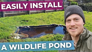 How to Install a Pond bring Wildlife to the Garden  DIY Preformed Pond Complete Build [upl. by Acirretahs]