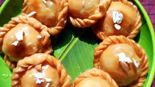 Chandrakala sweet recipe 😋😋  indan sweet recipe  At home [upl. by Laehcor192]