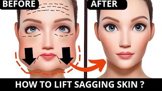 🛑 ANTIAGING EXERCISES FOR SAGGING SKIN SAGGY CHEEKS SAGGY JOWLS LAUGH LINES FOREHEAD LINES [upl. by Dowd]