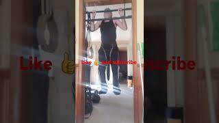 Weighted regular grip pullup triple with 15lbs New grip working great [upl. by Lidah]