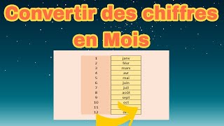 comment convertir des chiffres en Mois [upl. by Pincas]