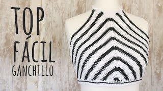 CÓMO TEJER TOP SÚPER FÁCIL  Ganchillo  Crochet  Lanas y Ovillos [upl. by Narcis]