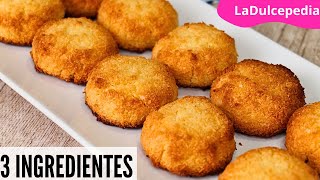 GALLETAS DE COCO con 3 INGREDIENTES 🥥 sin gluten y solo 15 mintuos [upl. by Anaugahs925]