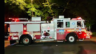 FDNY ENGINE 90 RESPONDING ON BRONX PARK EAST IN THE PELHAM PARKWAY AREA OF THE BRONX NEW YORK CITY [upl. by Analahs]