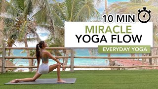 10 MIN MIRACLE YOGA FLOW  Everyday Yoga with Caribbean View at Ahau Tulum  Eylem Abaci [upl. by Ithaman]