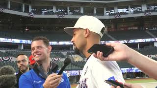 Marcus Semien Pre Parade Media Availability [upl. by Halyhs548]