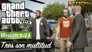 Grand Theft Auto 5  Misión 24  Tres son multitud Medalla de Oro  100 [upl. by Ahsenauq618]