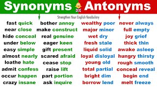 Learn 270 Synonym Words  Antonym Words in English  Strengthen Your English Vocabulary [upl. by Carolle]