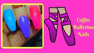 How to Shape Coffin Ballerina Nails with Tips Tutorial [upl. by Ivar67]