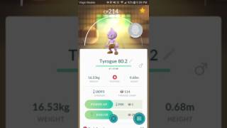 Pokemon Go  Evolving Tyrogue How to know what youll get [upl. by Cerys]