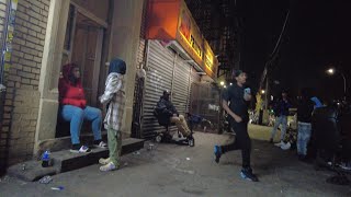 BROOKLYN NEW YORK MOST DANGEROUS STREETS AT NIGHT  BROWNSVILLE [upl. by Lesly]