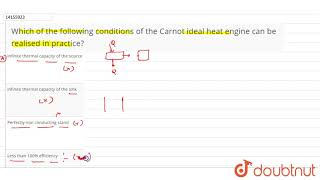 Which of the following conditions of the Carnot ideal heat engine can be realised in practice [upl. by Lustick]