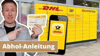 Packstation Paket abholen mit App  Benachrichtigungskarte [upl. by Aettam]