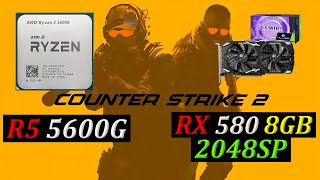 RYZEN 5 5600G  RX 580 8GB 2048SP  COUNTER STRIKE 2  CS2 Competitive Settings 1080p [upl. by Quince]